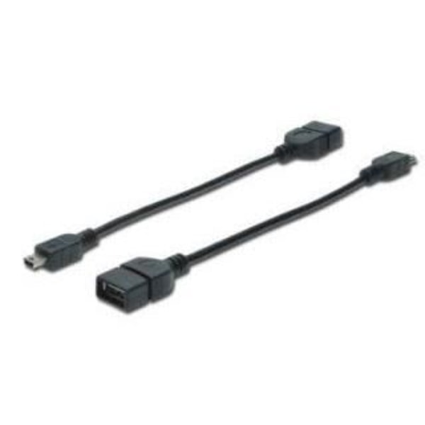 DIGITUS USB 2.0 OTG ADAPTER KABEL TYP MINI B HAN / A KVINNA SVART 20 CM ASM AK-300310-002-S