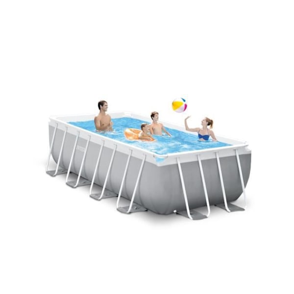 Intex ovan mark pool Prism Ram 400 x 200 x 122 pvc grå