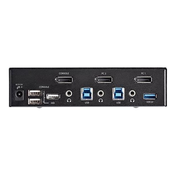 STARTECH KVM switch skärm tangentbord mus USB till 2 DisplayPort-portar 4K 60 Hz - KVM switch - USB 3.0 hubb - 2 dator(ar)