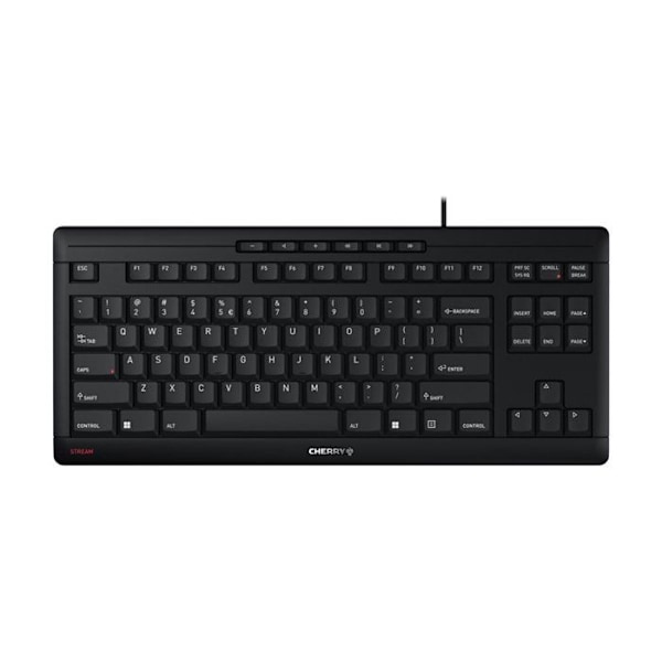 - CHERRY - CHERRY STREAM TANGENTBORD TKL - Tangentbord - USB - US med eurosymbol - switch: CHERRY SX - svart