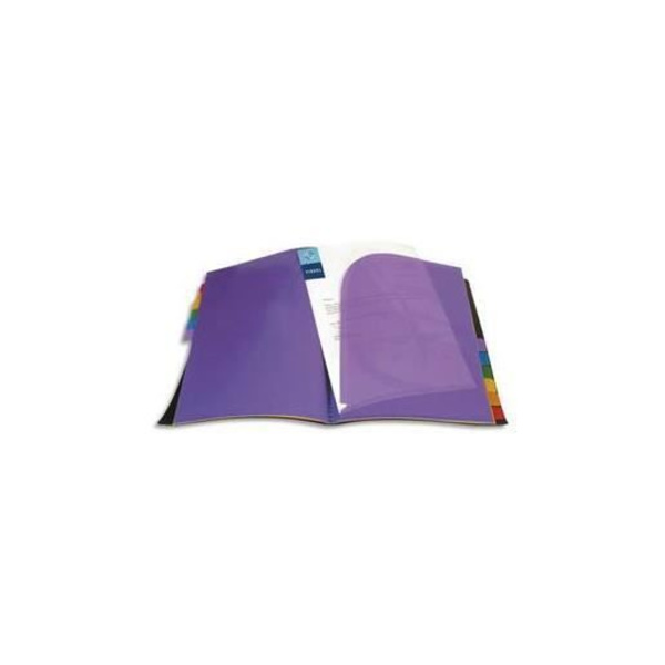 Dokumentomslag - VIQUEL - RAINBOW - 12 flikar - A4-format - Svart färg Svart