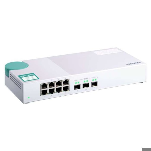 Switch icke hanterbar - QNAP - QSW-308S - 8 portar Gigabit LAN - 3 portar 10G SFP+ - 10 Gigabit Ethernet Vit