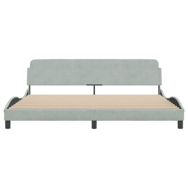 vidaXL Dover sängram ljusgrå 200x200 cm sammet 373252 ljusgrått