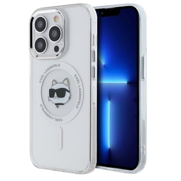 Coque MagSafe Karl Lagerfeld IML Metall Choupette Head för iPhone 13 Pro Max (Vit) vit