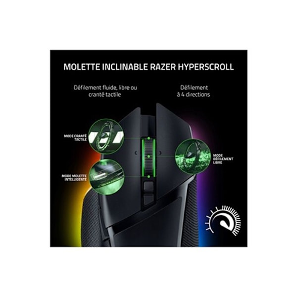 Spelmus - Razer - Basilisk V3 Pro - Trådlös - Anpassningsbar RGB - 30K DPI