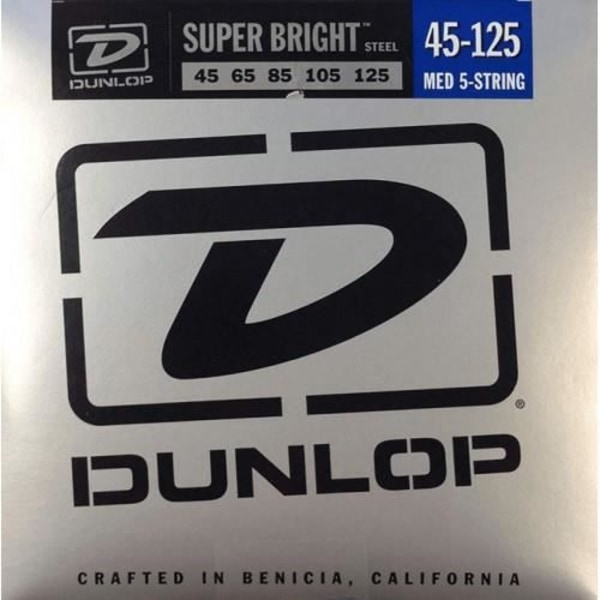 Dunlop Super Bright Stainless Steel Medium 45-125 - 5-strängad basgitarrset