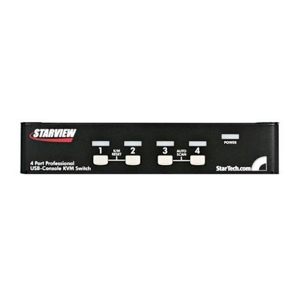 STARTECH 4-portars VGA USB KVM-switch, rackmonterad och OSD - KVM-switch - 1920x1440 - 4 dator(ar) - 1 användare Svart