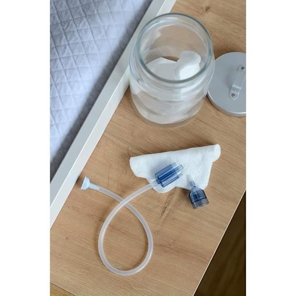 BEABA, Babyfluga, Minidoo manuell nässug, Skalbar, 2 tips, 0-3 månader och över 3 månader, Mineral Blå