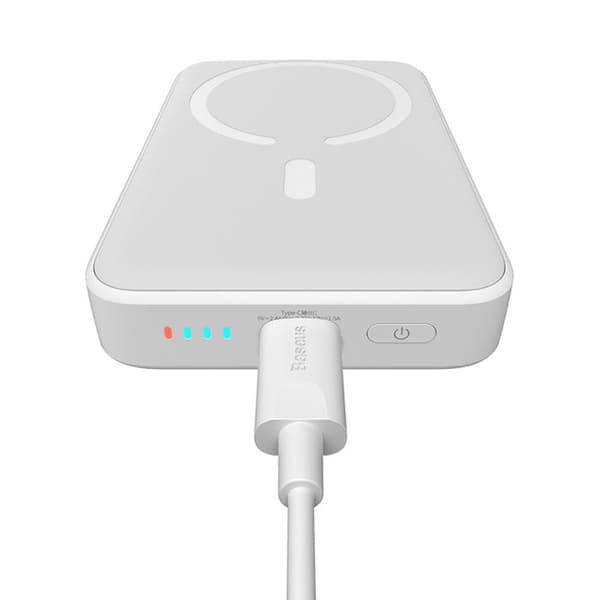 Externt batteri - BASEUS - Magnetisk Mini (PPCX070002) - 10000mAh - USB-C - MagSafe Vit