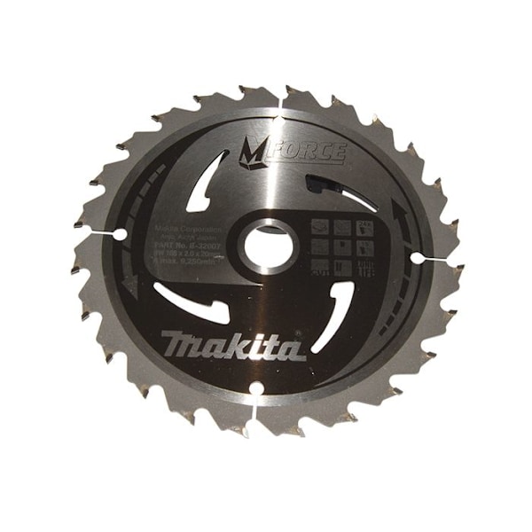 Cirkelsågblad - Makita - M-FORCE B-32007 - 165 x 20 x 1.2 mm - 24 tänder - Stål