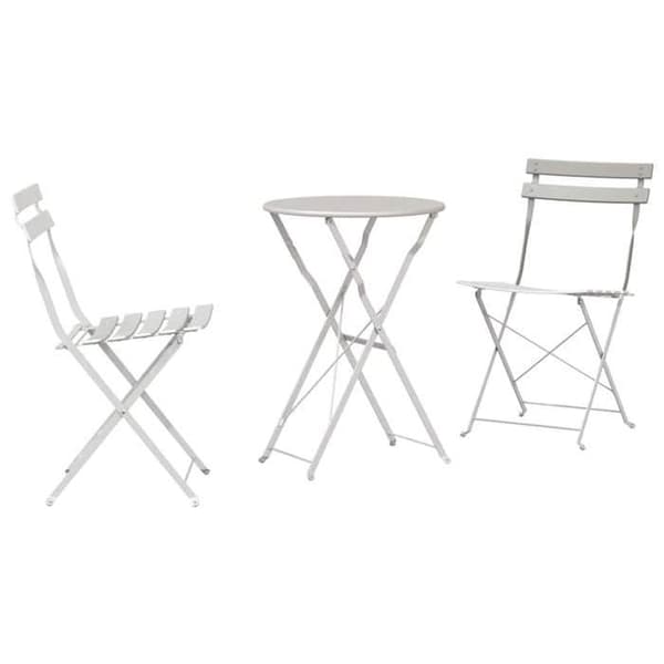 vidaXL Bistroset 3 delar Fällbar Beige Stål 42002971
