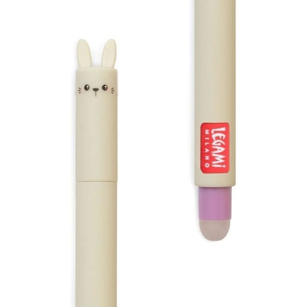 Raderbar gelpenna - Legami - Kaninkropp - 0,7 mm - Lila bläck - Raderbar Lila