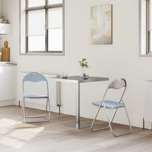 vidaXL Fällstol 2 st Grå 48 x 43,5 x 81 cm Konstläder 42029046