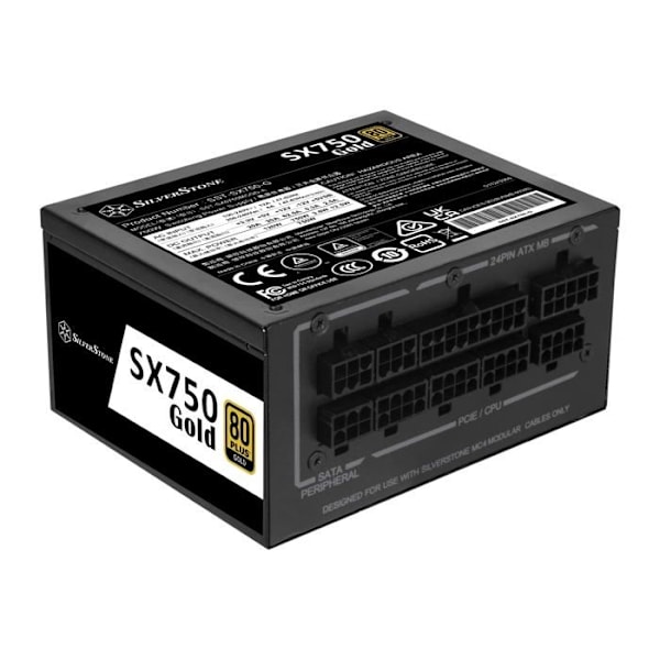 Silverstone-teknik - NEST-179 - SX750 Gold, 750W SFX Fully Modular 80 Plus Gold PSU, SST-SX750-G Svart