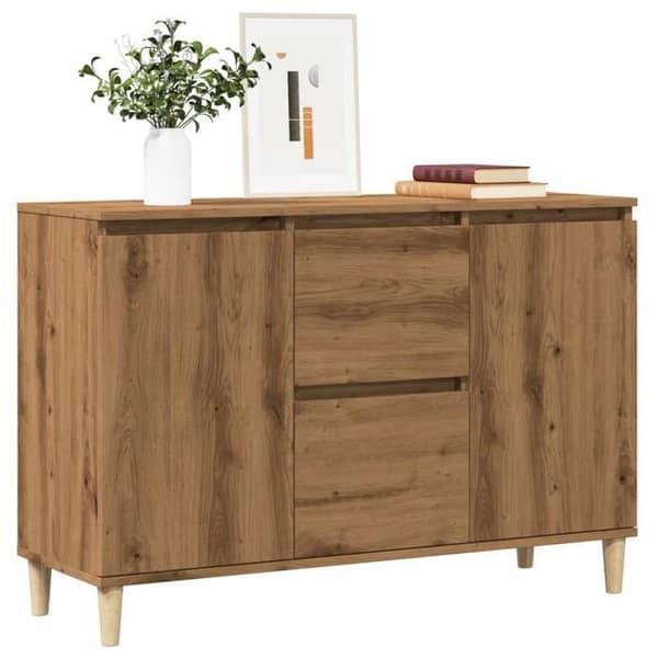vidaXL Buffé ek hantverk 102x35x70 cm ingenjörsträ 856485