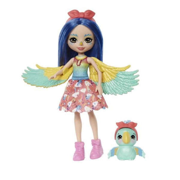 Enchantimals - Leksak - Flerfärgad (Mattel HHB89) - City Tails Prita Parakeet & Flutter Dolls Flerfärgad