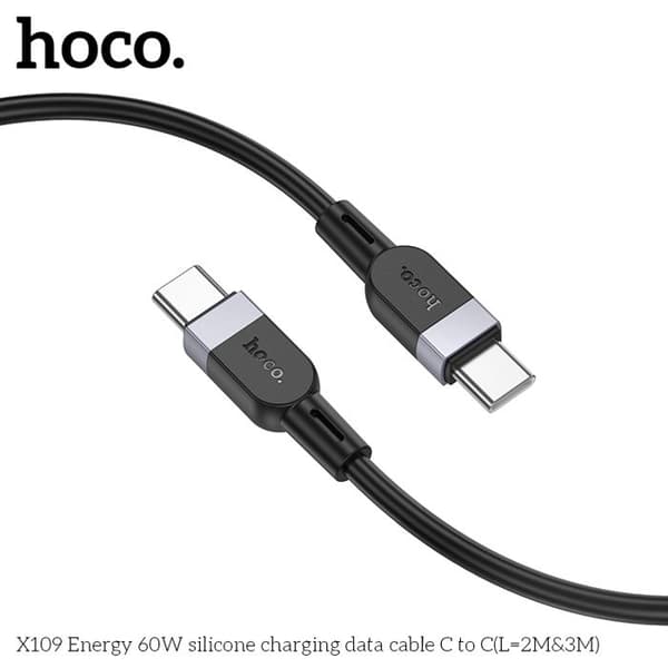 2 silikonkablar 60W C till C längd 2m hoco