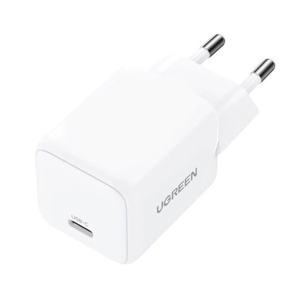 Laddare - UGREEN - X513 - 30W USB-C - GaN - USB-C-kabel 1 m Vit