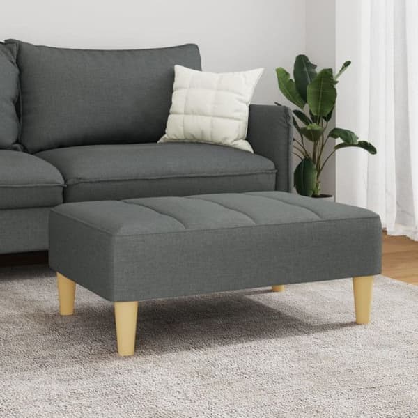 Fotpall - VIDAXL - 77x55x31 cm - Tyg - Mörkgrå - Samtida design mörkgrå