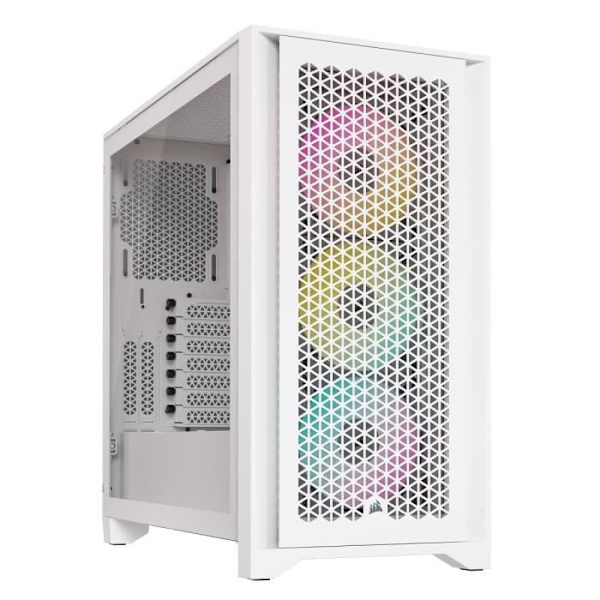 PC-fodral - CORSAIR - iCUE 4000D RGB Airflow - Mid-tower - 3 AF120 RGB ELITE-fläktar - Vit Vit