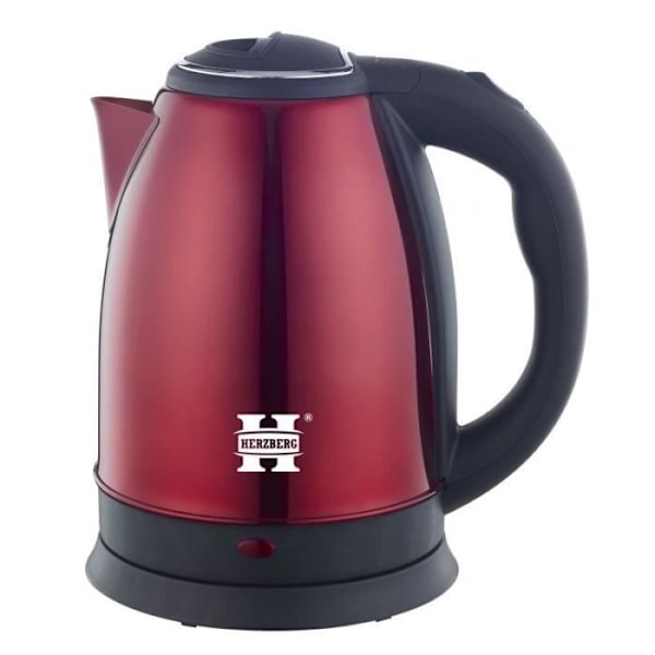 Vattenkokare - HERZBERG - HG5011-RED - 1,8L - Rostfritt stål - 1500W Röd