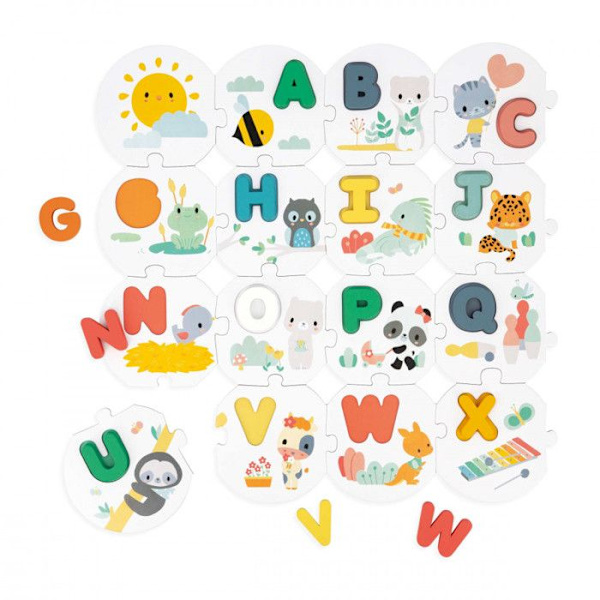 PUZZLE MITT FÖRSTA ALFABET Flerfärgad