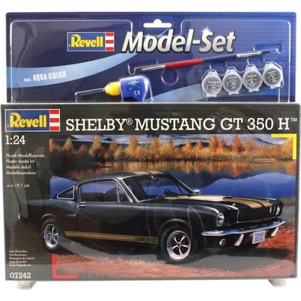 REVELL modellset Shelby Mustang GT 350 modellsats för att bygga, limma och måla, med tillbehör Att måla