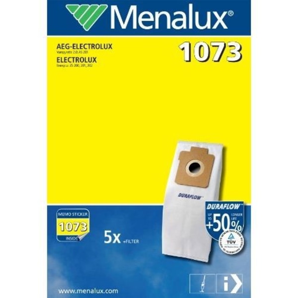 Menalux 1073 Duraflow 5 dammsugarpåsar för AEG / Electrolux (tysk import)