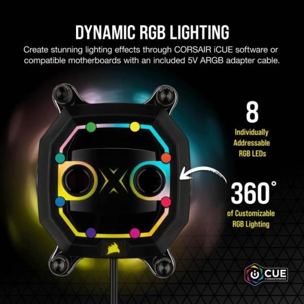 Corsair Hydro X Series XC5 RGB PRO CPU Wasserblock AM4/AM5 - svart