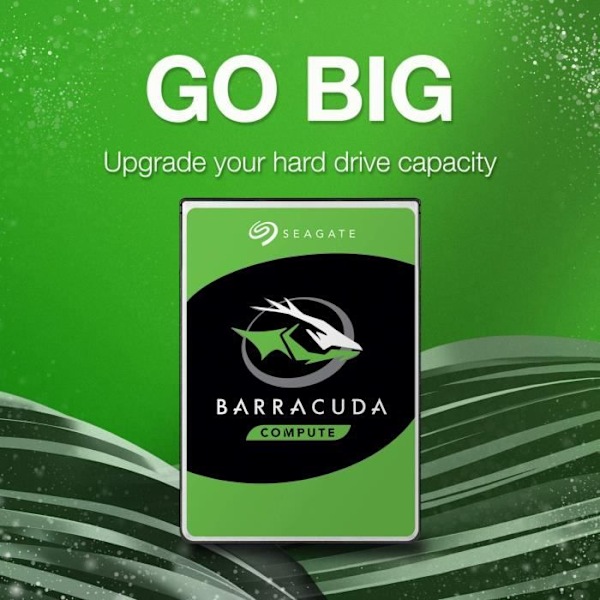 Seagate 8 TB BarraCuda intern hårddisk - SATA 6 Gb/s - 3,5" - 7200 RPM - 64 MB cache