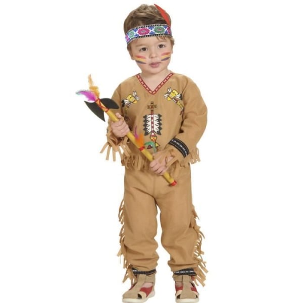 Yuma kostym, indisk son till hövdingen - WIDMANN - 2/3 år - Brun - Polyester - 3 element Flerfärgad
