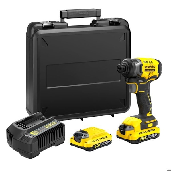 Slagskruvmejsel - STANLEY FATMAX V20 - SFMCF810D2K-QW - 170 Nm Borstlös - Litium 18V - 2 batterier 2Ah