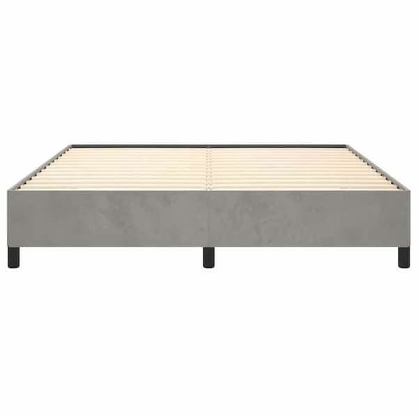 vidaXL Sängram ljusgrå 193x203 cm sammet 347360