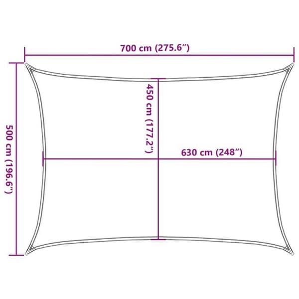 vidaXL Solskyddsduk 160 g/m² rektangulär ljusgrå 5x7 m PEHD 4001994 Ljusgrått
