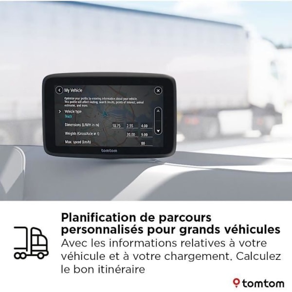 GPS - TOMTOM - GO Professional 6" EU 2:a Generationen - Karta Europa 46, och Realtids trafikinfo utformad för Tunga Lastbilar, Bussar,