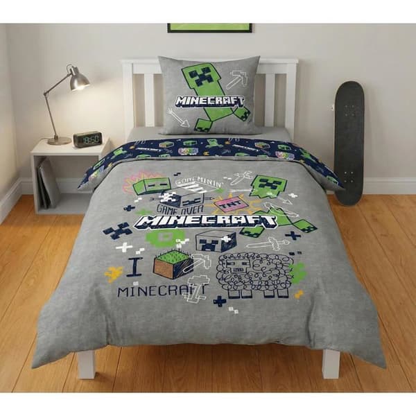 Sängkläder - MINECRAFT - Minecraft - 140 x 200 cm - 100% mikrofiber - Barn Svart