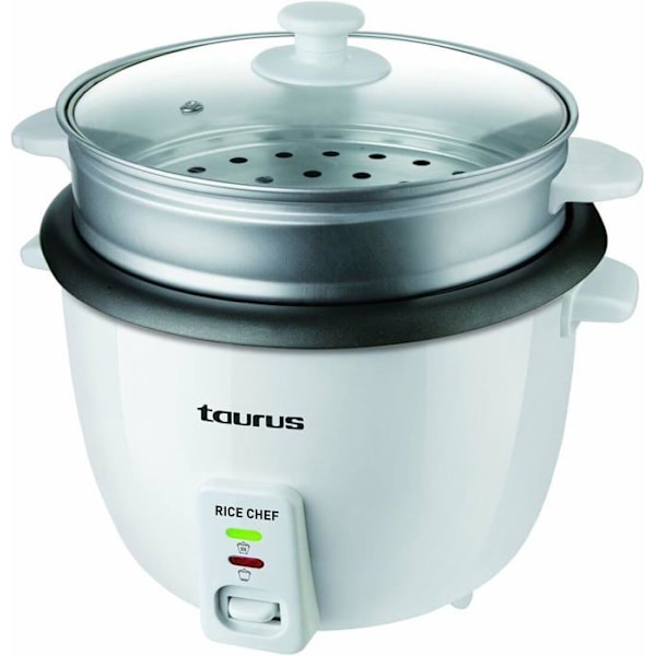 Taurus - Ångkokare Rice Chef Non-stick - 700W - 1.8 L vitt och grått