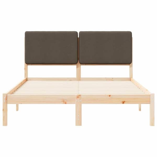 vidaXL Sängram med stoppad sänggavel Taupe 140 x 200 cm, Sovrum, Rektangulär 877907