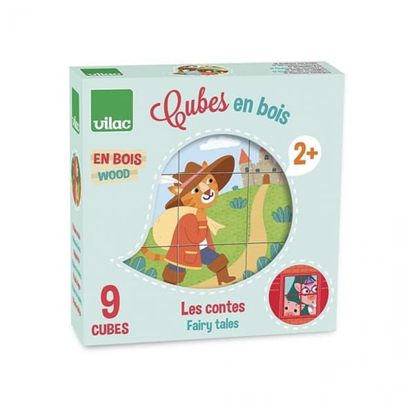 Träkuber Les Contes Vilac Multicolor Flerfärgad
