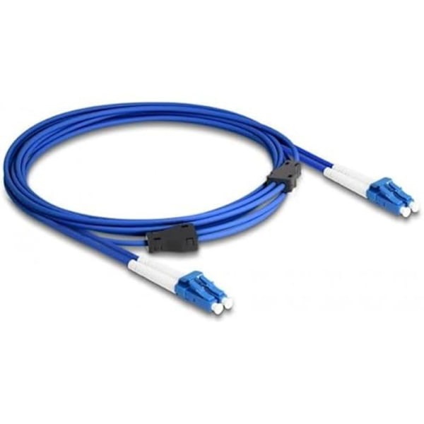 Kabel av fiberoptik - DELOCK - 87921 - Enkelt läge OS2 - LC Duplex - 3 m - Metallskydd