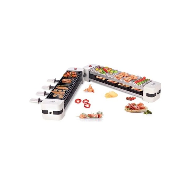 Raclettemaskin - LITE BALANS - 8502 - 8 personer - 1200W - Avtagbar platta Vit
