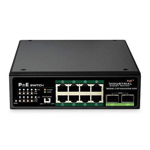 Gigabit Ethernet-nätverksswitch - DIGITUS DN-651110 - 8 portar - Power over Ethernet (PoE) Svart
