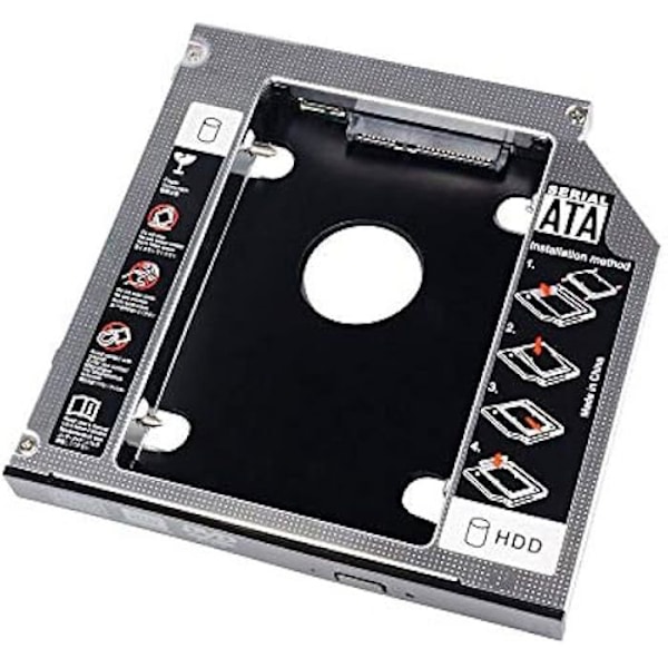 Caddy Adapter - AKYGA - HDD SSD 2,5" - Kompatibel 2 To - Monterad i fack 13 mm - Färg Svart
