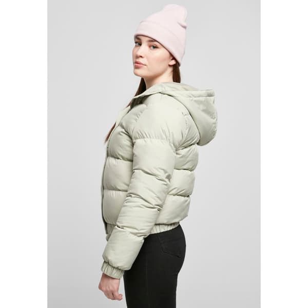 Tjejjacka Urban Classics med huva och vadderad design grön XL