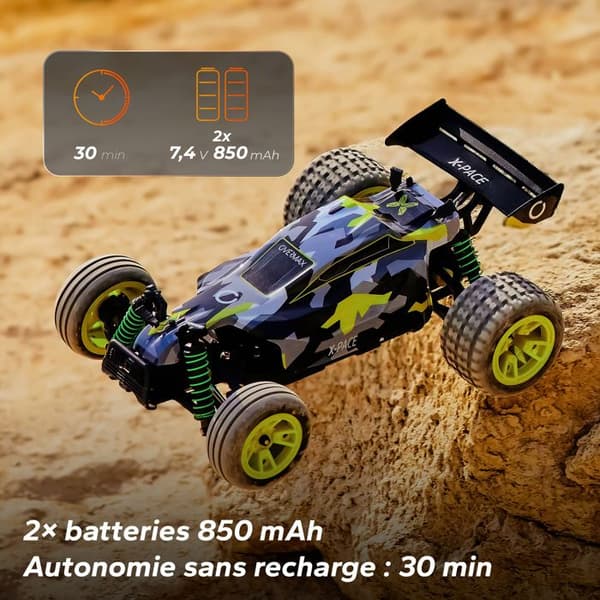 Fjärrstyrd bil - OVERMAX - X-Pace - 45 km/h - LED-belysning - Autonomi 30 min Grå