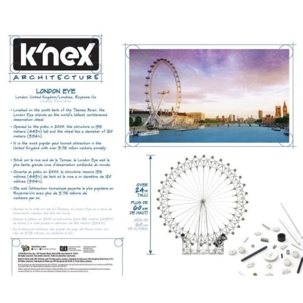 K'NEX byggsats London Eye junior 60 cm vit 1861 st