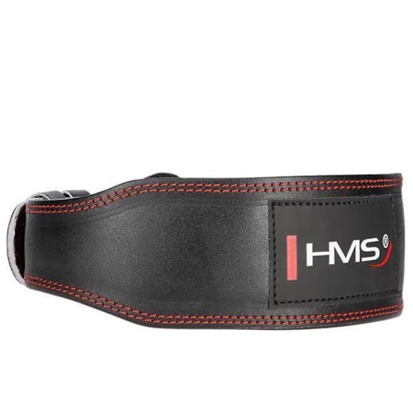 Gymbälte - HMS - PA3778 - Läder - Skum - Unisex svart