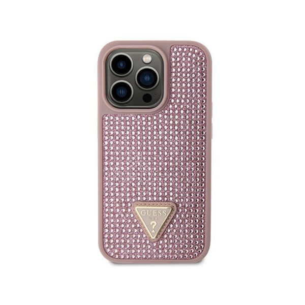 Guess Triangle Strass - Fodral för iPhone 14 Pro (rosa)