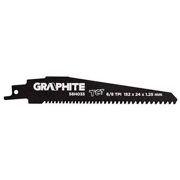 Sågblad för sticksåg - GRAPHITE - 152 mm - 8/6 TPI - Skär trä och kompositmaterial - Variabel tandning