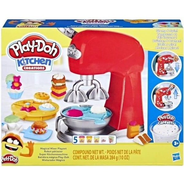 Play-Doh Bakverksrobot, modelleringsdegsleksak med låtsaskökstillbehör, köksskapelser, från 3 år och uppåt Flerfärgad